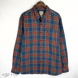 Vintage LL Bean Scotch Plaid Flannel Cotton Preppy Heritage Rustic Men's XL
